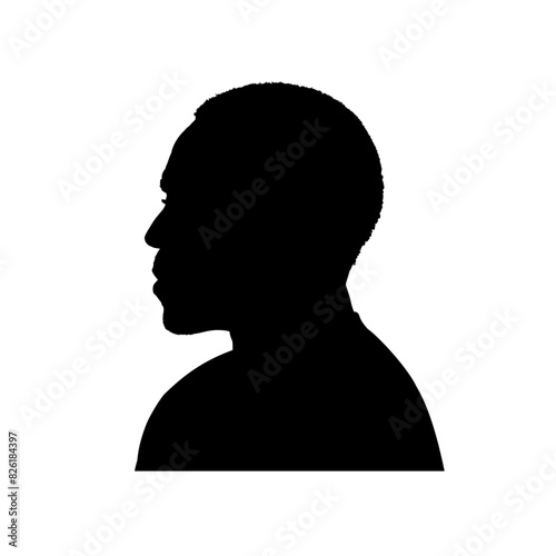 silhouette profile face of afroamerican man, black women - vector illustration