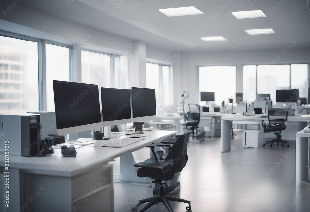 White office corner columns computer desks White office corner columns computer desks