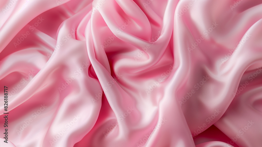 Obraz premium Soft Pink Velvet Fabric with Smooth Folds