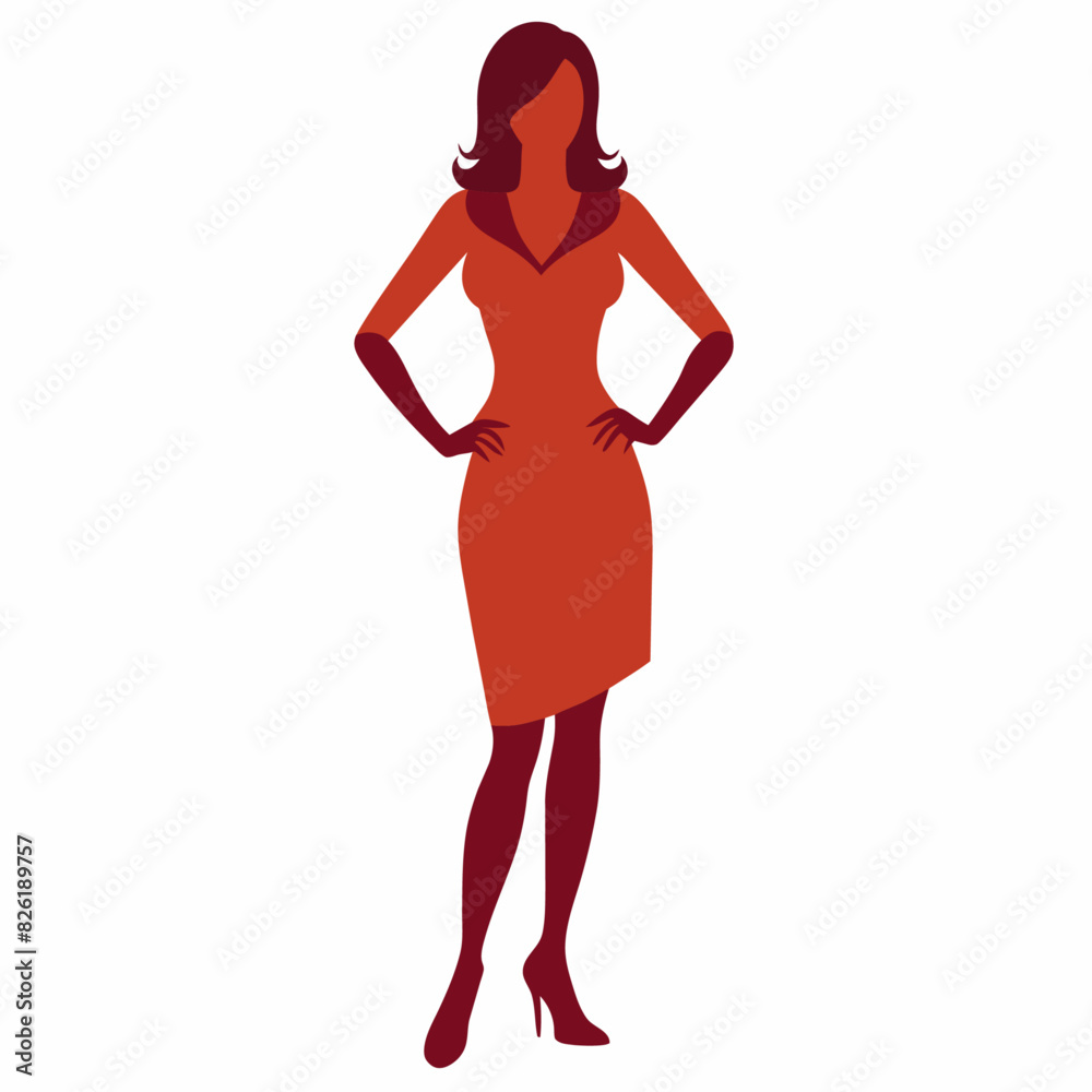 A Slim and sexy woman standing pose vector silhouette, stylish pose, white background A Slim and sexy woman standing pose vector silhouette, stylish pose, white background