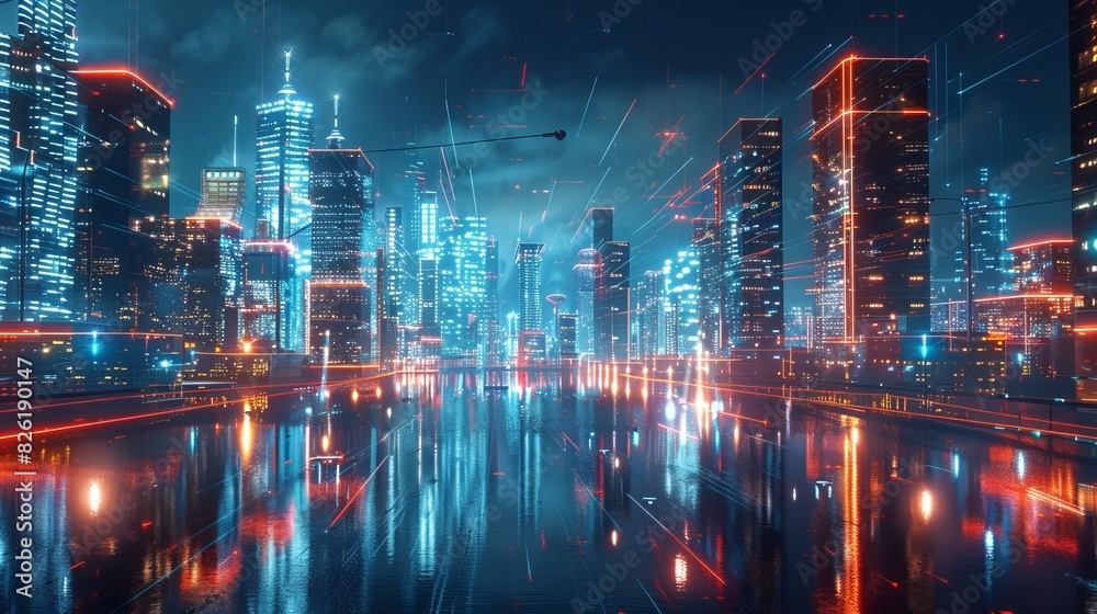 river flow of digital with high tech, hologram, connectivity river flow of digital with high tech, hologram, connectivity