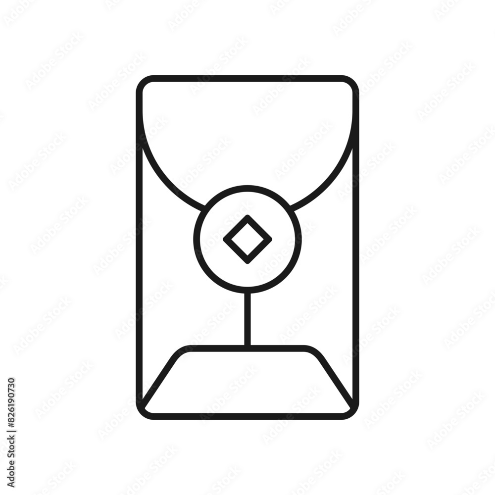 Chinese New Year Envelope Icon With Outline Design Style Chinese New Year Envelope Icon With Outline Design Style