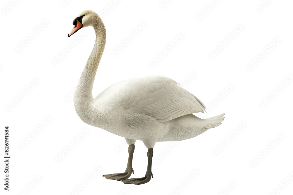 Fototapeta premium Mute Swan isolated on white background