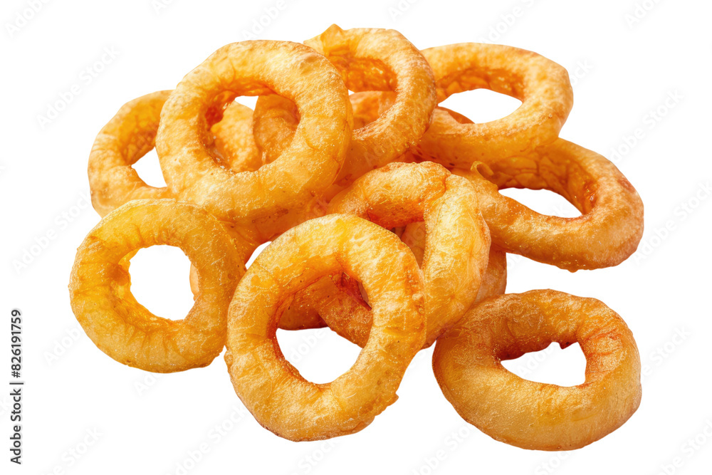 Onion ring chips isolated on white background Onion ring chips isolated on white background