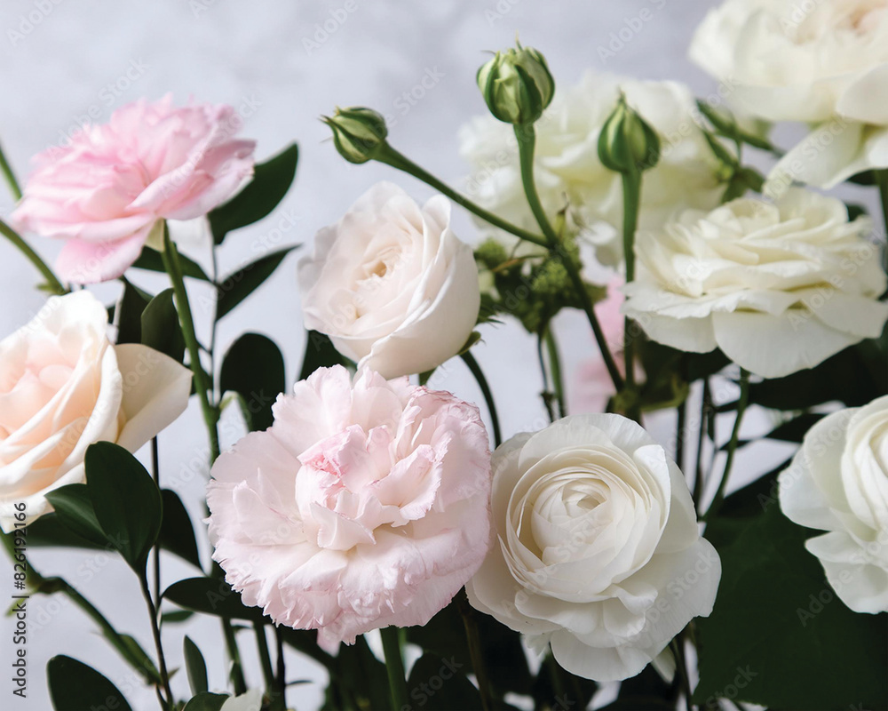 Beautiful Colorful Flowers on a Light Backdrop Beautiful Colorful Flowers on a Light Backdrop