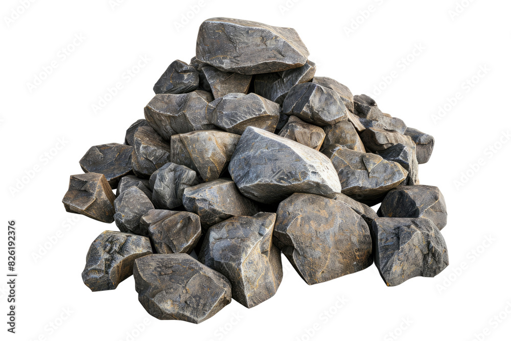 Pile of rock stone isolated on white background Pile of rock stone isolated on white background