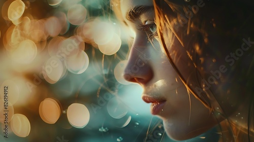 A close-up of a subject with a beautifully blurred bokeh background, creating a dreamy and ethereal effect.