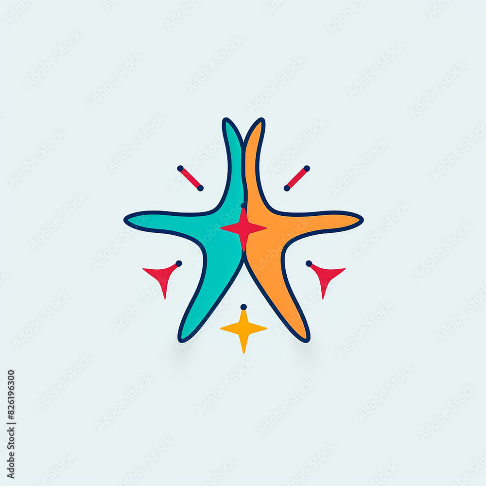 Obraz premium Synchronized_Starfish_Starfish_in_a_synchron