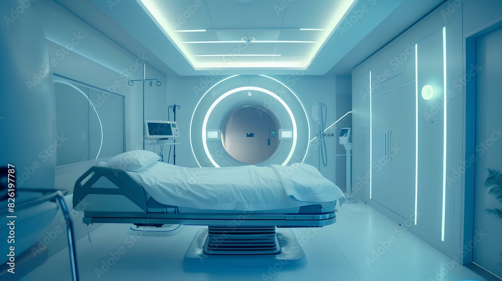 Medical MRI scanner in a modern clinic. The concept of healthcare and technology. Medical MRI scanner in a modern clinic. The concept of healthcare and technology.
