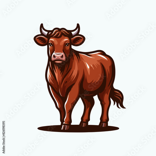 beef cattle to be sacrificed or qurban on Eid al Adha Mubarak illustration