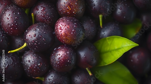 Bunch of ripe jamun on a branch
