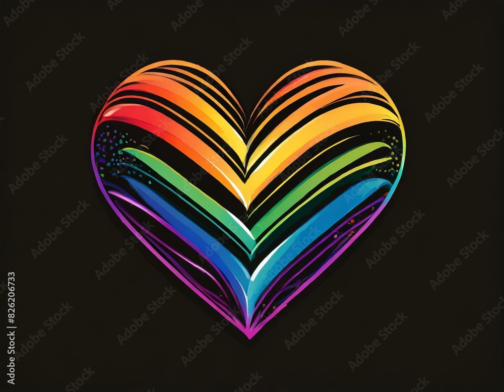 heart lgbt flag vector image on black background, queer pride month, wallpaper logo gay heart heart lgbt flag vector image on black background, queer pride month, wallpaper logo gay heart
