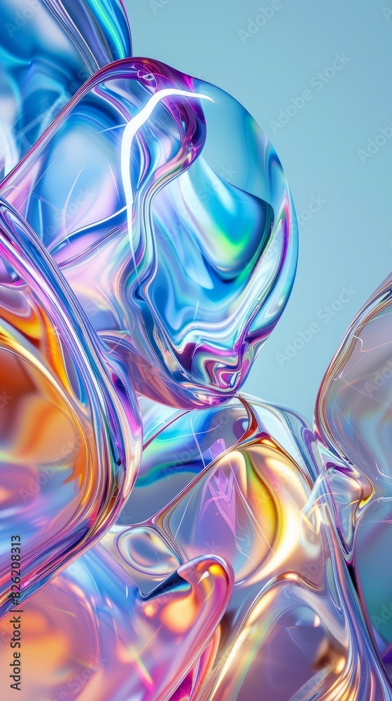 Fototapeta premium Colorful Glass 3D Object, abstract wallpaper background