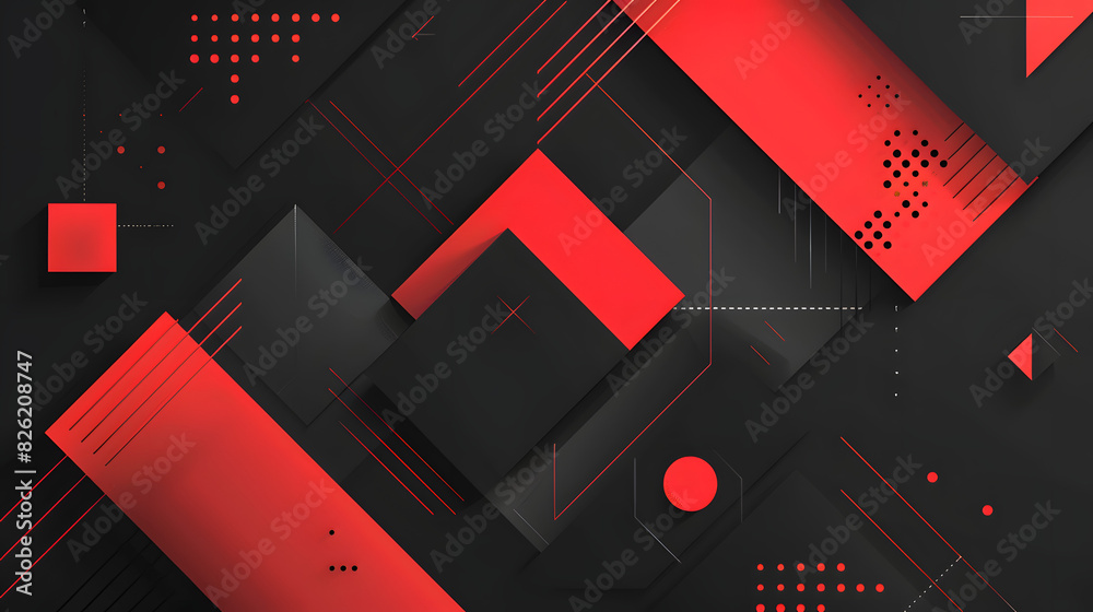 an abstract geometric vector background characterized by a black and red color palette, with careful consideration for copy space an abstract geometric vector background characterized by a black and red color palette, with careful consideration for copy space