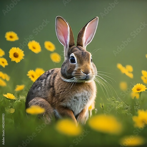 Cute Rabbit Adorable Pet Bunny in Natural Habitat