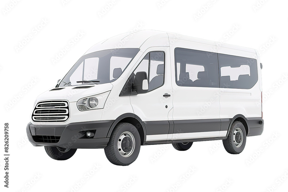White van profile view isolated on transparent White van profile view isolated on transparent
