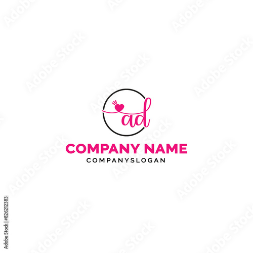 Letter AD logo design, vector logo design