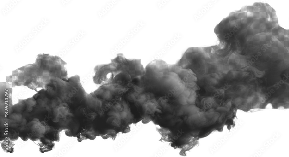 black solid smoke isolated on transparent background black solid smoke isolated on transparent background