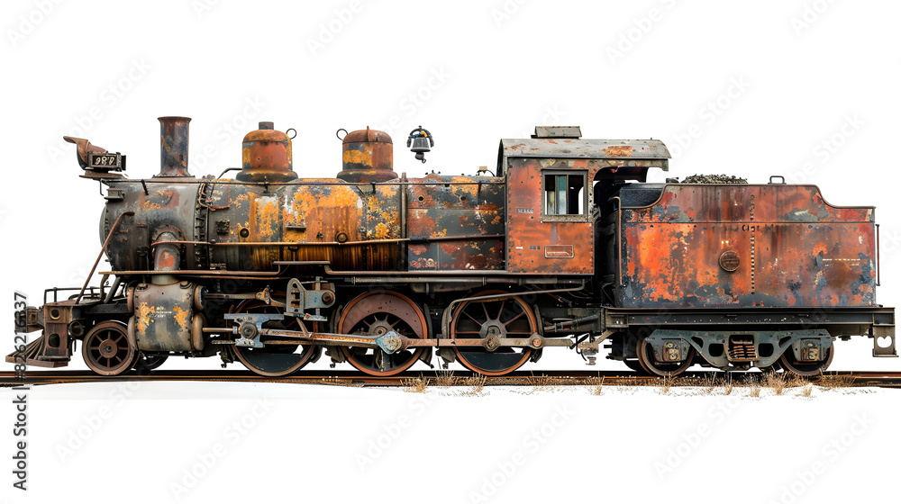 Old Locomotive Train isolated on white background