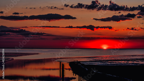 sunset on the river