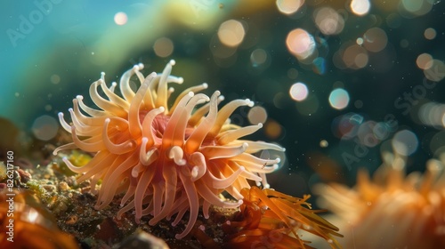 A sea anemone catching plankton. 