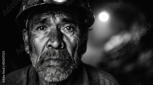 The coal miners headlamp is an invaluable tool illuminating the way towards a brighter future for himself and his community. photo