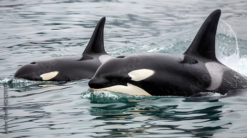 Killer Whale orcinus orca Female with Calf