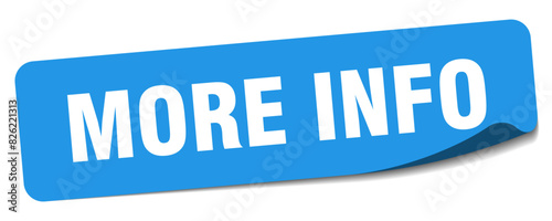 more info sticker. more info label