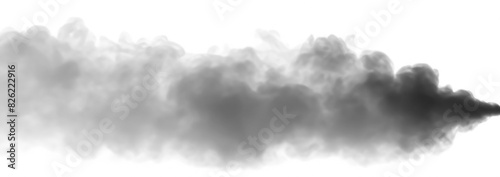 Realistic black cloud or smoke. Black fog or smoke on transparent background. PNG image