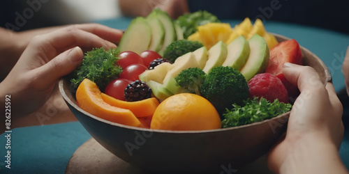 woman holding vegetables