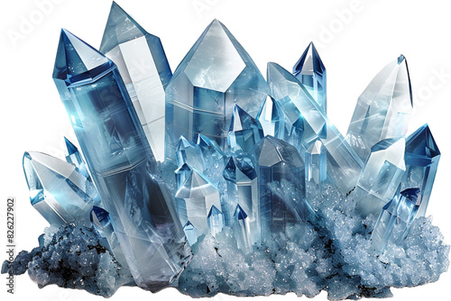 blue crystal clear crystal isolated on transparent background