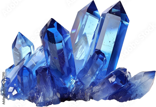 blue crystal clear crystal isolated on transparent background