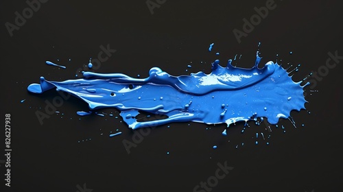 A vibrant blue liquid collides with a glossy black surface, creating a dynamic and mesmerizing splash. photo