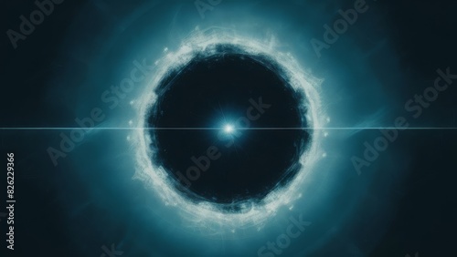 deep blue background, representing the vast cosmos. In the center, there's a bright spot of ligh The surrounding area is filled with shades of blue photo