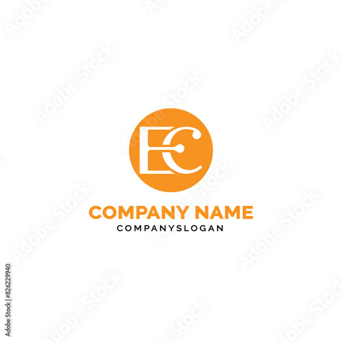 Letter EC logo design, vector logo design