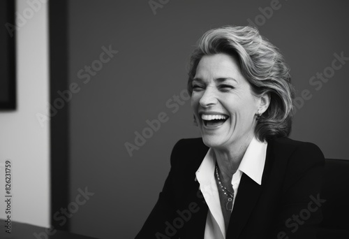 mature woman laughing, smiling lady