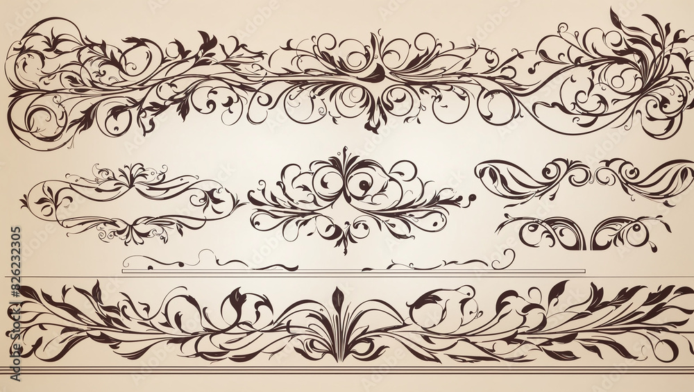  sepia-toned frame with flourishes in each corner