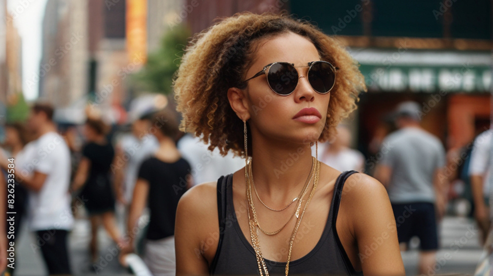 Portrait of the beautiful young woman on the street, 2020s era fashion, urban street style. Portrait of the beautiful young woman on the street, 2020s era fashion, urban street style.