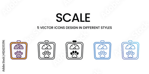 Scale icons vector set stock illustration.