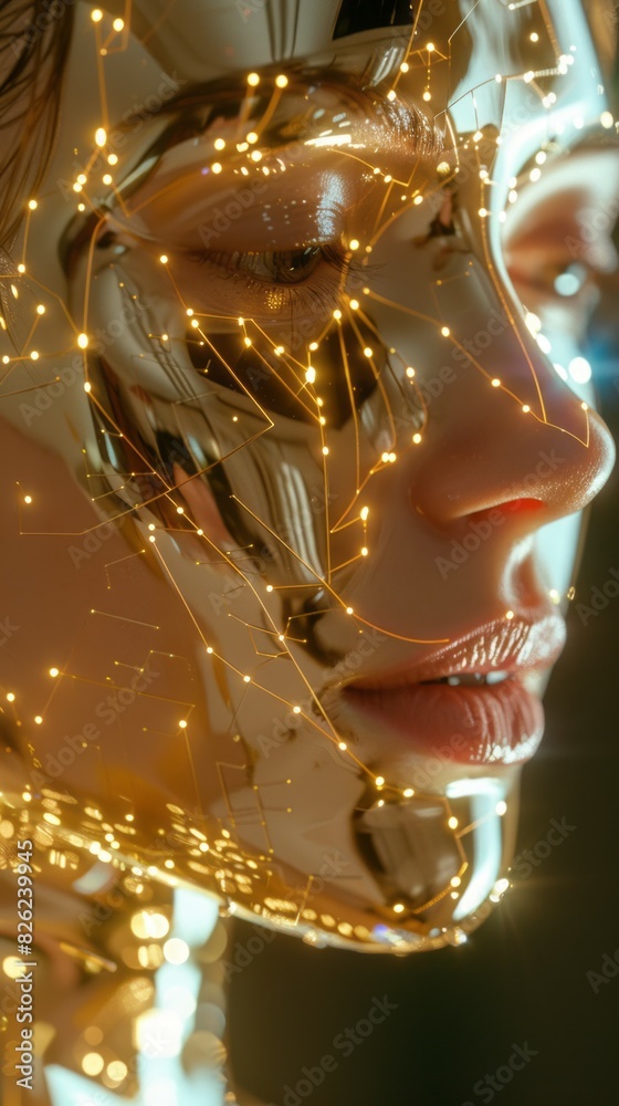 Obraz premium Gold Robotic Woman