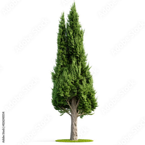 Cupressus green tree isolated on white background photo