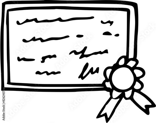 Diploma Graduation concept doodle icon. Perfect for university, school poster, flyer, web, textile design. Vector illustration. 