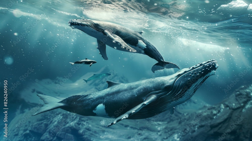 Obraz premium Whale. Photography of wild animal in natural habitat.