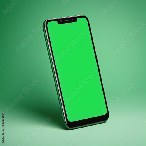 Green screen mobile phone illustration mockup is perfect for promotional videos or chroma key photo mockups