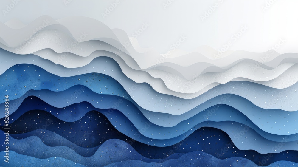 Fototapeta premium Colorful Wavy Abstract Background with Water Droplets