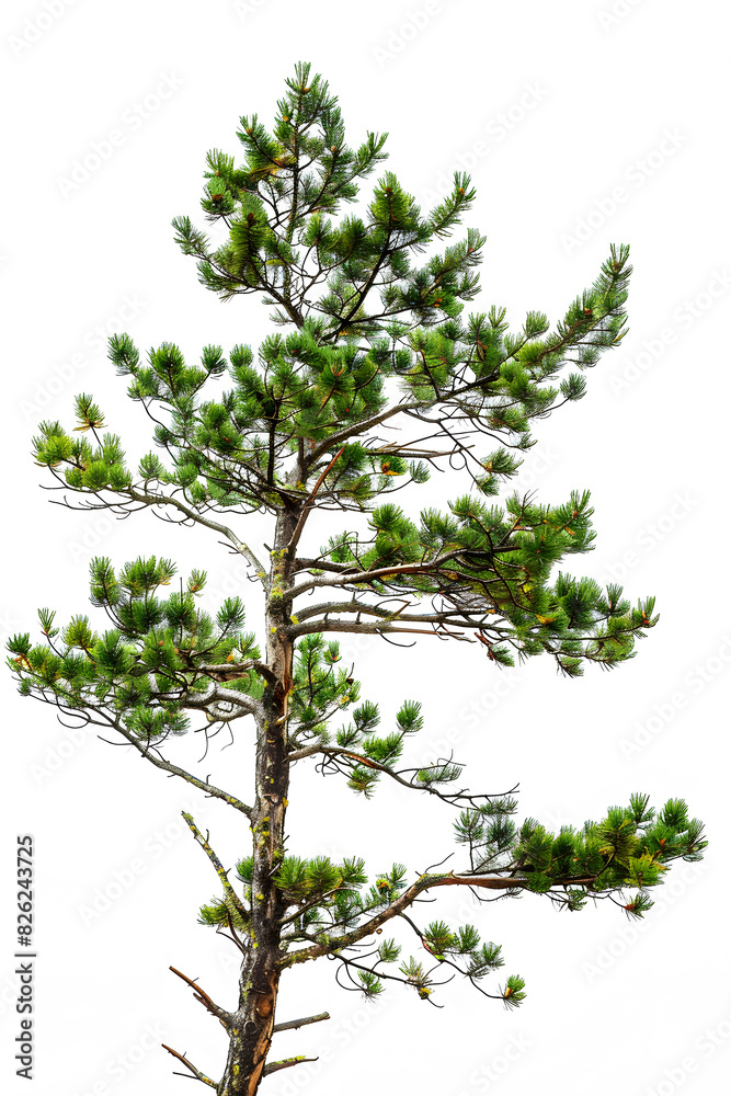 Fototapeta premium Pine tree isolated on white back ground 