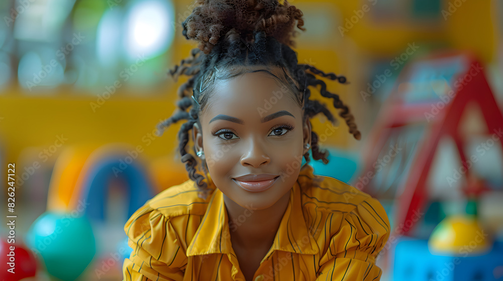 portrait of black woman with fancier orange clothes portrait of black woman with fancier orange clothes