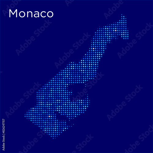 monaco map with blue bg photo