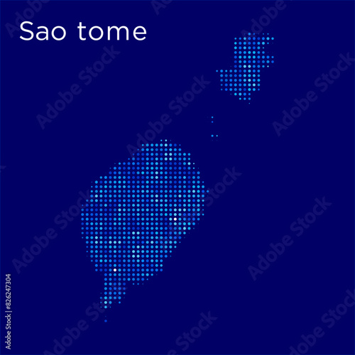 sao tome map with blue bg