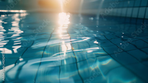 glare of light on the water in the pool close-up photo